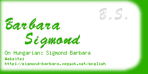 barbara sigmond business card